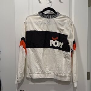 PONY Cream and Black Sweatshirt with Orange Highlights